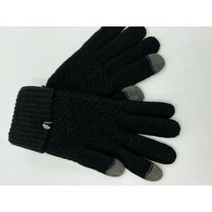 Touch Gloves Knit Black Gray Womens Small New